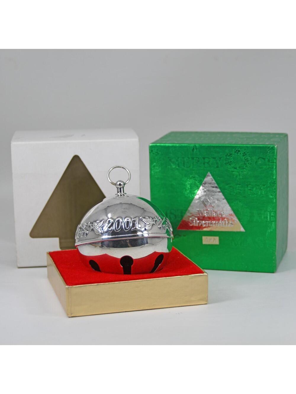 Wallace Silversmiths 2001 Sleigh Bell Christmas Ornament Silver Plate VTG w/ Box